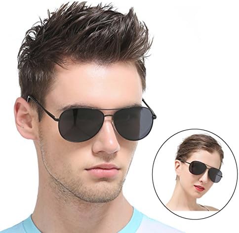 New Fashion Sunglasses Super Light Polarized Alloy Hd Lenses Uv Protection Men and Women are Universal (Black, Default image)
