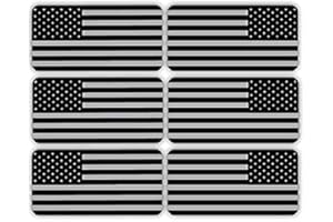 NTICKER 6 pcs Hard Hat American Flag Sticker, REFLECTIVE USA Mirrored Stealthy Flag Hard Hat Stickers, Hardhat Decals, Tactical Morale Military Gear Labels, USA American Flag Helmet Toolbox