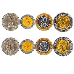 Set of 4 Coins from Kenya: 1, 5, 10, 20