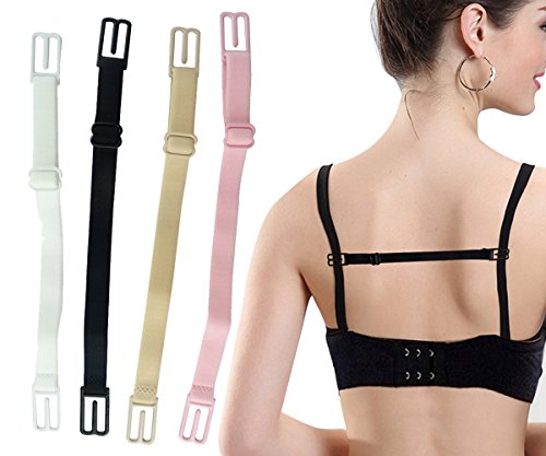 Honbay Women's 4PCS Non-slip Elastic Adjustable Bra Strap Holder