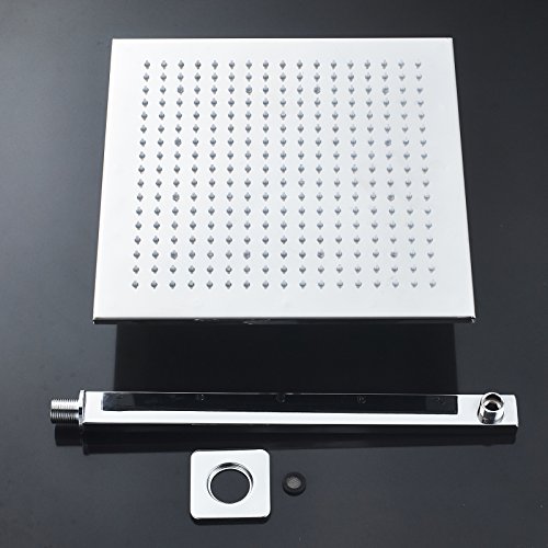Senlesen Chrome Rain Mixer Shower Combo Set Wall Mounted 3 Way Shower System with 12" LED Light Rainfall Shower Head Handheld Shower and Tub Spout Faucet - Thumbnail 5