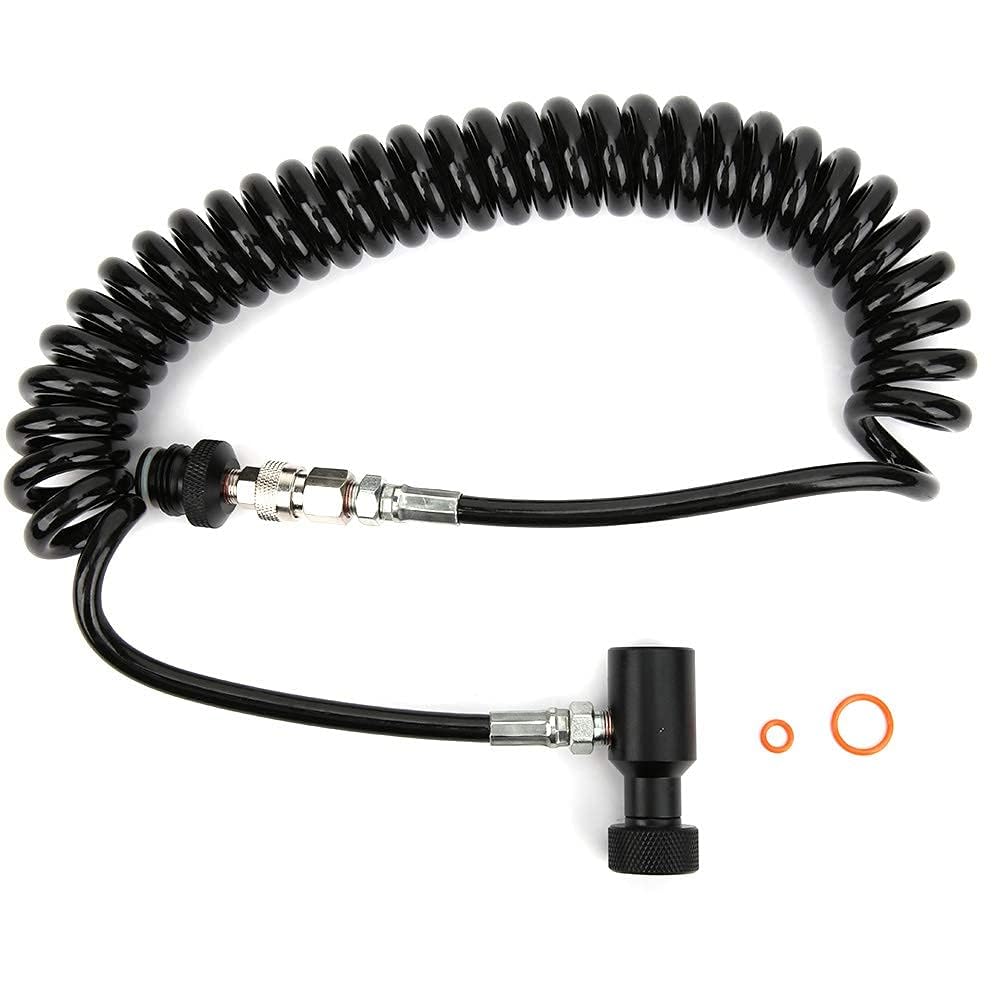 Alomejor Air Coil Remote Hose G1/2" Aluminium Corrugated Connecting Hose Heavy Duty 3000PSI Pressure Paintball Hose Without Valve
