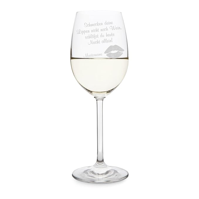 Leonardo Weißweinglas 470ml Individuelle Gravur Geschenk Weinglas - Kussmund