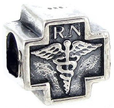 De enfermera Everbling Rn de Cruz auténtico de plata de ley cuenta