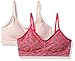 Maidenform Girls' Big Seamfree Ruched Crop with Lace Band, Candy Heather/Crystal Pink, Large