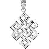 Claddagh Gold Fine Sterling Silver Japanese Endless Knot Pendant