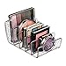 mDesign Plastic Divided Makeup Organizer for Bathroom Countertop, Vanity, Cabinet - Cosmetic Storage Solution for Eyeshadow Palettes, Contour Kits, Blush, Face Powder - Textured, 5 Sections - Clear