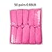 iMucci 50 Pairs Thickening Non-Woven Disposable Boot & Shoe Covers One Size Fits All Feet Pink