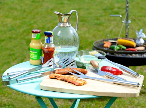 Rosenstein & Söhne Edelstahl-Grillbesteck im Aluminium-Koffer – Bild 5