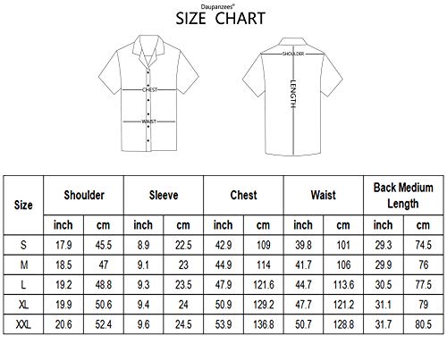 Daupanzees Mens 70s 80s 90s Vintage Disco Stylish Classic Modern Fashion Short Sleeve Luxury Print Party Celebration Shirts (Black XL)