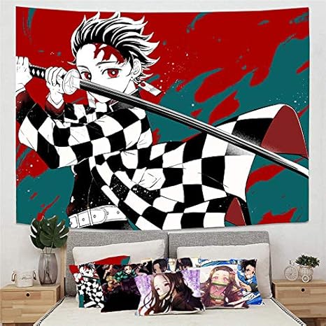 Amazon Co Jp 鬼滅の刃 タペストリー 壁掛け インテリア 装飾用品 多機能布ポスター 装飾布 多機能 布ポスター お店 部屋飾り 廊下玄関 固定釘付き人気 アニメギフト 1 ポリエステル 150 130cm ホーム キッチン
