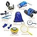 Xilang Kids Explorer Kit, 11-in-1 Outdoor Exploration Gift Set for Camping, Hiking and Pretend Play - Children's Toy Binoculars Compass Flashlight Bug Catcher Whistle Insect Net Magnifier Backpack