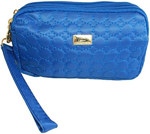 BDJ Quilted Fabric Wristlet Purse Wallet Smartphone Pouch Mini Clutch Handbag