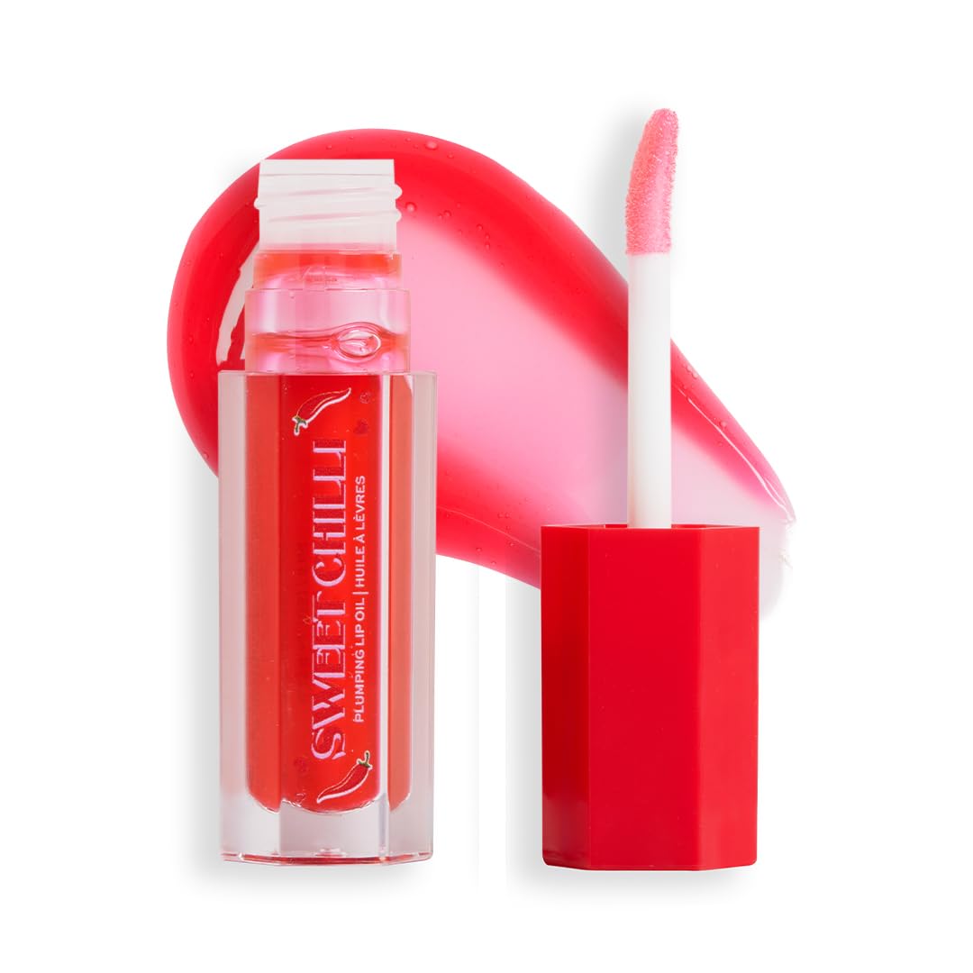 I Heart Revolution, Sweet Chilli Lip Oil, Plumping Effect, Glossy Finish, Contains Vitamin E, Red, 4ml