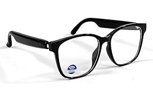 Giinova Smart Bluetooth Glasses for Women Men with Speaker Headphone Bluelight Glasses Clear Call Listen to Music Driving Meeting Fishing (Black Temple-Blue Light)
