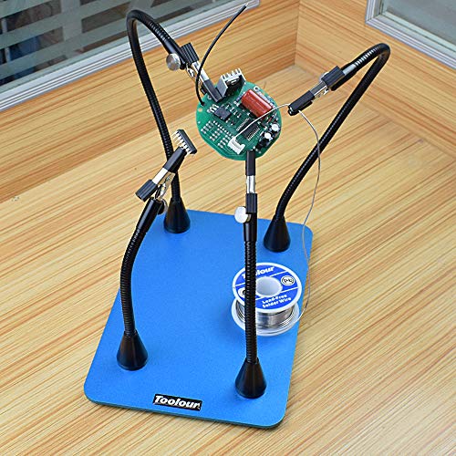 Toolour Helping Hands Soldering Third Hand 4 Flexible Metal
