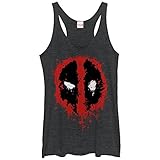 Marvel Deadpool Splatter Icon Womens Graphic Racerback Tank - Fifth Sun