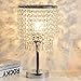Hile Lighting KU300085 Chrome Round Crystal Chandelier Bedroom Nightstand Table Lamp