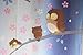 Noren Japanese Doorway Curtain 85x150cm Owl Cherry Blossom Blue