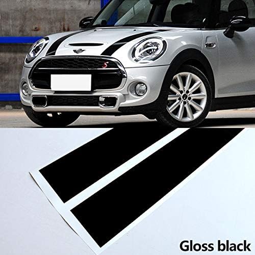 Tamaha Car hood trunk Engine cover rear decal bonnet stripe stickers for mini cooper f55 2015 2016 f56 2014-2016 - (Color Name: Gloss Black)