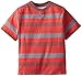 C-Life Group Little Boys' V-Neck Roller Printed Stripe Deep Red