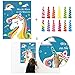 Pin The Horn On The Unicorn Party Game for Kids, Decor and Favors for Girl Birthday | Included Large Unicorn Poster (21