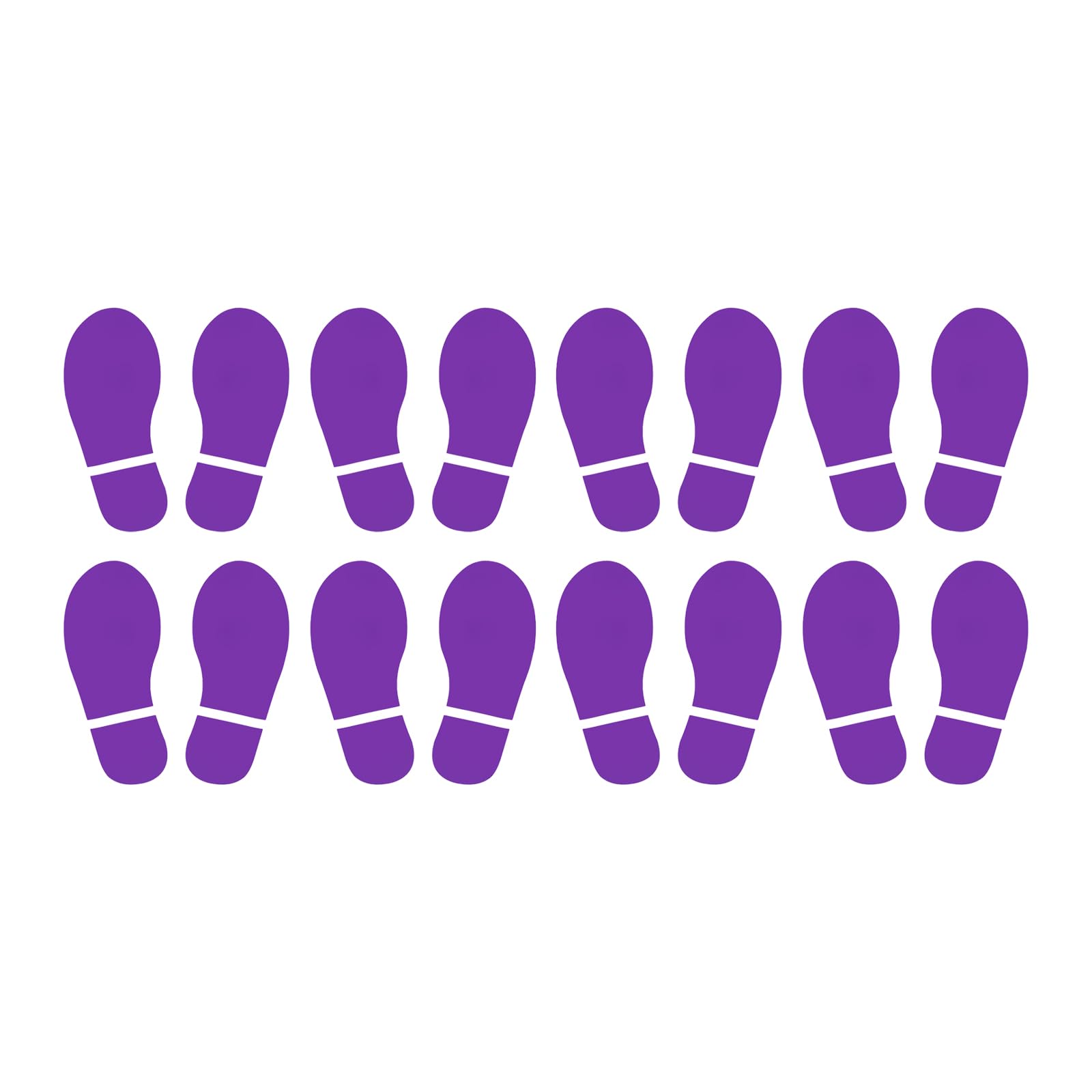 PATIKIL 8x3.3" Footprint Sticker, 8 Pairs PVC Shoes Floor Decal Sign for Class Decor Stair Guide, Dark Purple
