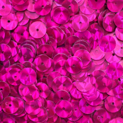 8mm Flat Round SEQUIN PAILLETTES ~ FUCHSIA PINK PRISM MULTI Reflective METALLIC ~ Loose sequins for embroidery, bridal, applique, arts, crafts, and embellishment. Made in USA.