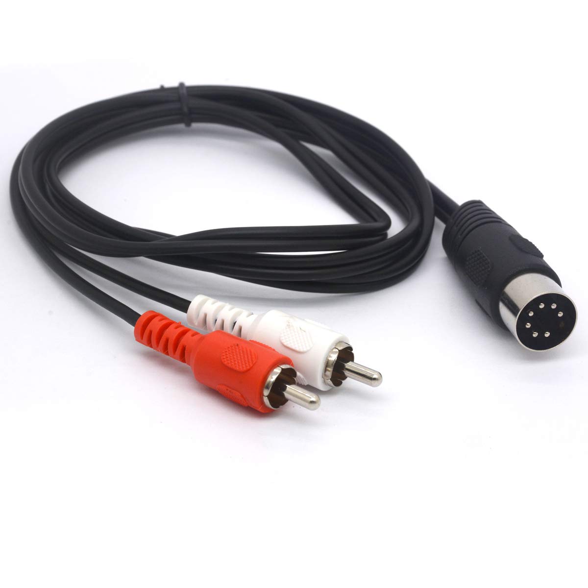 OpenII 7 Pin DIN Male to Dual RCA Male Cable Audio Adapter Lead Connects CD player, DVD, Phono, LD AUX Port to Bang Olufsen (1 meter)