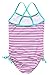 ALove Big Girls One Piece Striped Swimsuit Cross Back Swimming Costume