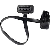 ZIMISI OBD2 Extension Cable (1FT/0.3M) | Male to Female Flat Ribbon Extension Cord, Low Profile OBD2 Diagnostic Splitter for Scan Tool, GPS, and Code Reader