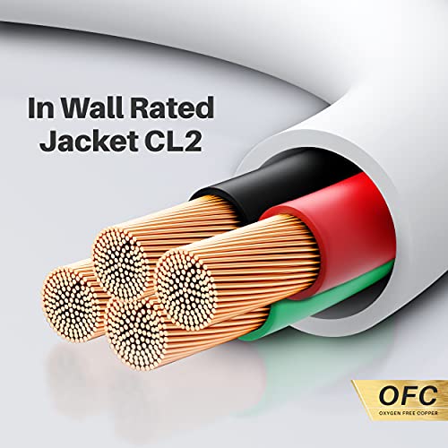 GearIT 16/4 Speaker Wire (100 Feet) 16AWG Gauge Fire Safety in Wall