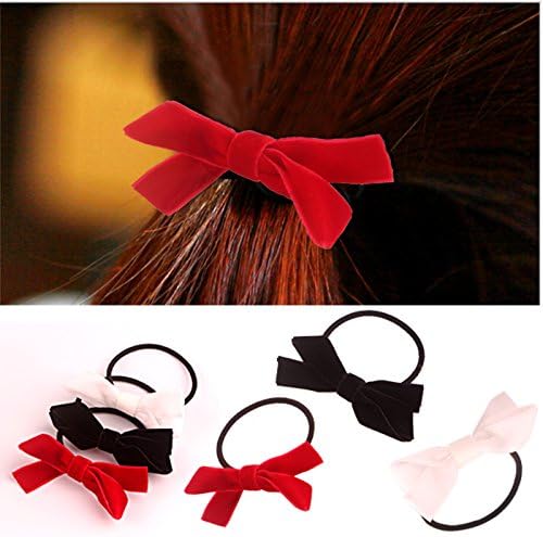6 pcs Cute Kids Elastic Hair Bands 3 Colou r/Lot Two Cross Velvet Hair Band Solid Color Girls Bows Hair Accessories