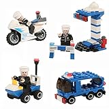 Educational Building Blocks,Newisland 358 Pieces City Police Building Set with 8 Mini Unit Police Bricks Toy Set
