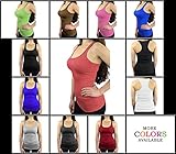 Belle Donne - Junior's Basic Stretchable Racerback Rib Tank Top - Solid Colors