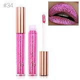 TOPBeauty Fashion Women Glitter Lip Makeup Waterproof Lip Gloss Nude Glitter Shimmer Focallure Lipstick Lip Kit #34
