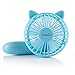 EASEHOLD Mini Handheld Personal Fan Rechargeable Battery Powered Portable Adjustable Table USB Fans Travel Cooler 1200mAh with 3 Speed (Blue)
