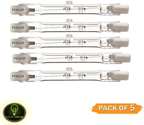 Perlite Lighting (Pack of 5) Q100T3/S 100 Watt Double Ended -78mm T3 Clear RSC Base Halogen Light Bulb