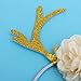 Tinksky Funny Deer Antler Headband with Flowers Blossom Novelty Party Hair Band Head Band Christmas Fancy Dress Costumes Accessory Christmas Birthday Gift for kids girls (Khaki)