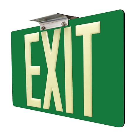 Glow In The Dark Exit Sign Green Ul924 Listed Double Sided