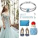 Menton Ezil 18K White Gold Princess Bangle Bracelets With Crystal Women Fashion Jewelry - Gift of Love (Blue)
