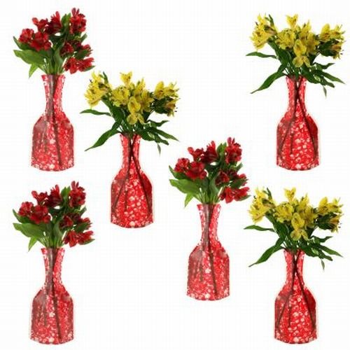 6 Foldable Collapsible Red Plastic Flower Vases Amazon.in Home & Kitchen