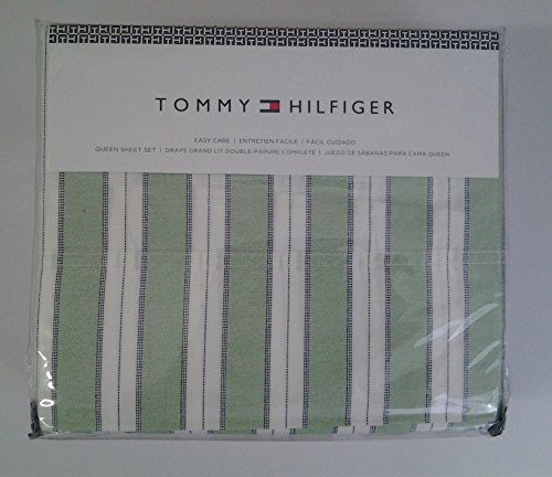 Tommy Hilfiger Pillow Case And Print Sheet Set Queen Classic