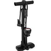 Hycline Bicycle Pump Durable Bike Floor Pump with Auto Dual Valve | 160 PSI Precision Pressure Gauge | Switch-Free Presta &amp; Schrader Valve Head | Thickened Barrel | Adjustable Target Needle
