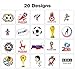 World Temporary Tattoos - Soccer Game Fan Party Supplies Favors Decorations