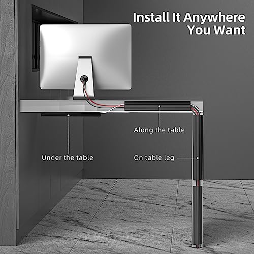 YECAYE Cable Management 6X15.7in J Channel 6 Pack Cable Raceway, Cord