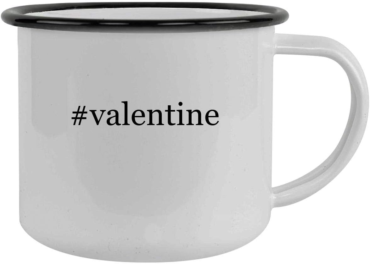 #valentine - 12oz Hashtag Camping Mug Stainless Steel, Black
