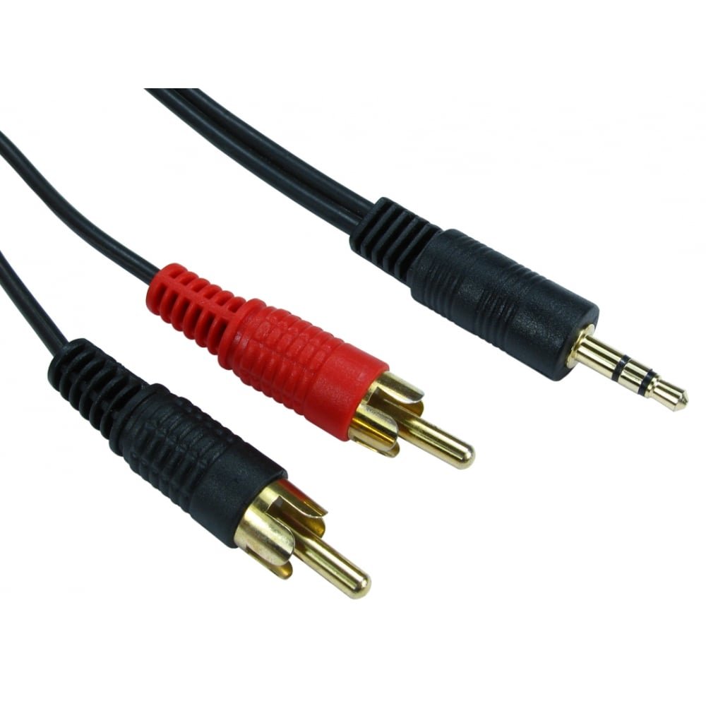 Alida Systems 15m 3.5mm Jack to 2 x RCA Cable - Premium Quality / 24k Gold Plated/Audio/Stereo/Male to Male