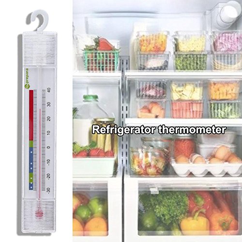 VKTECH Portable Household Fridge Dial Thermometer Freezer Refrigerator Refrigeration with Hook for Indoor Home