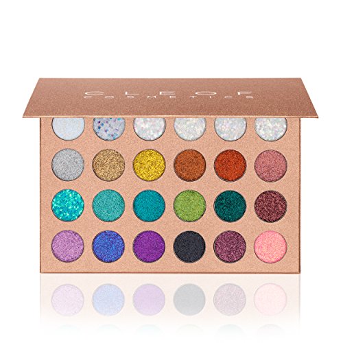 Pressed Glitter Eyeshadow Palette  Festival Version (24 Colors) - Highly Pigmented, Shimmery - Waterproof & Long-Lasting, For Face, Body, Nails & Hair  No Glue Or Primer Needed